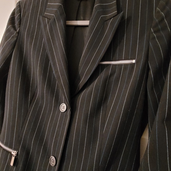 Michael Kors Women's Black Pinstripe Blazer - Picture 3 of 3